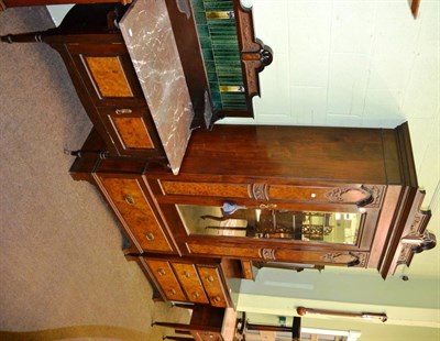 Lot 1335 - A late Victorian walnut four piece composite bedroom suite