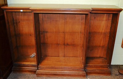 Lot 1340 - Mahogany break front open dwarf bookcase