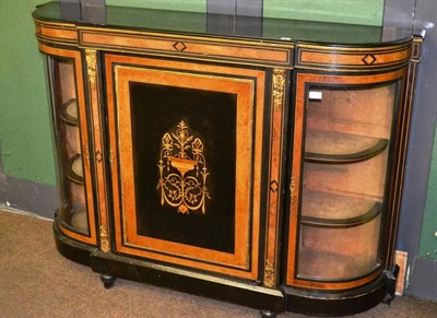 Lot 1344 - A 19th century ebonised and walnut inlaid credenza