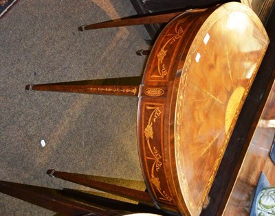 Lot 1353 - A 19th century mahogany D-shaped card table with fan inlay