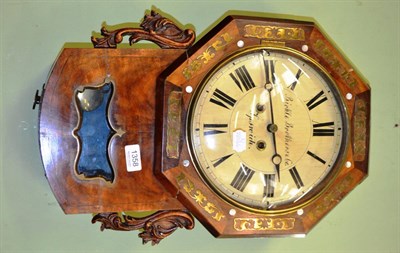 Lot 1358 - Walnut drop dial wall clock, Birkle Bros & Co, Ipswich