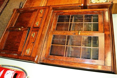 Lot 1359 - Crossbanded oak glazed kitchen dresser