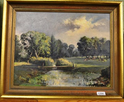 Lot 1394 - Robin Furness 'Low Kiplin', signed, inscribed verso on artists label, oil on canvas