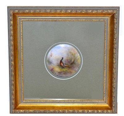 Lot 43 - A Royal Worcester Porcelain Plaque, 1926, painted by James Stinton with a pheasant in...