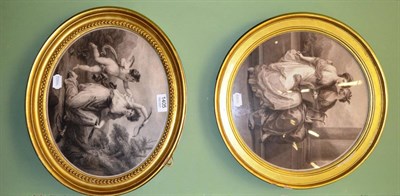 Lot 1405 - Pair of oval mezzotints in gilt frames