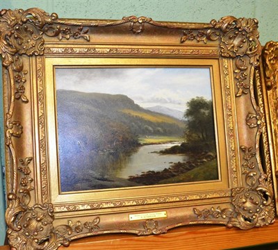 Lot 1410 - ;A View in North Wales; ";Betws-y-coed North Wales";, oils on board by B Wadham in gilt frames (2)