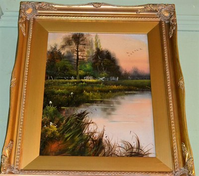 Lot 1422 - T. Wills, a lakeland landscape, signed, oil on board