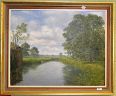 Lot 1432 - Walter Goodin (1907-1992), ";Wansford";, signed, bears original artist's label verso, oil on board