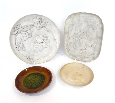 Lot 19 - 353 441 Christopher Dresser for Linthorpe Pottery: Two Dishes, shape No.353, one moulded with a...