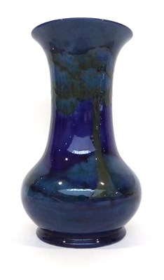 Lot 62 - A William Moorcroft Moonlit Blue Landscape Pattern vase, green painted signature, impressed factory