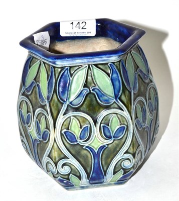 Lot 142 - Royal Doulton stoneware hexagonal jar