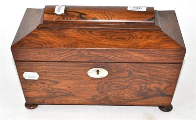 Lot 146 - A 19th century rosewood tea caddy