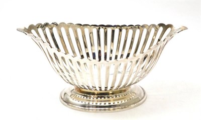 Lot 247 - A silver pierced boat shaped bowl