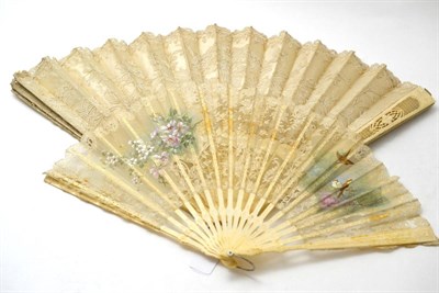 Lot 256 - Two early 20th century ivory fans