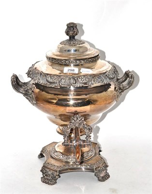 Lot 298 - A Regency close plated tea urn in the Neo-Classical style