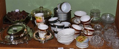 Lot 309 - Quantity of household tableware, including glass, plated wares and two contemporary dishes