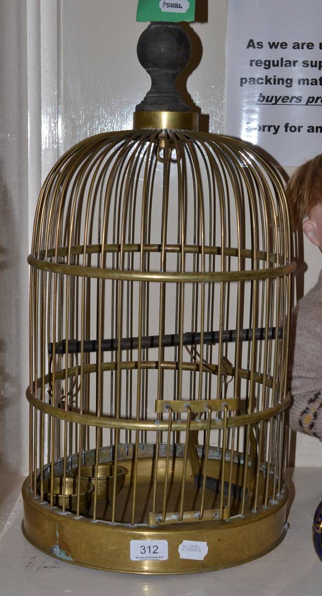Lot 312 - Brass bird cage