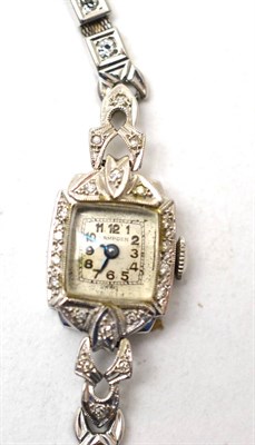 Lot 359 - A lady's wristwatch, signed Hampden, case stamped 14k