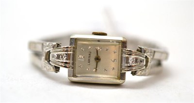 Lot 367 - A lady's wristwatch, signed Laminau, case stamped 14k