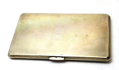 Lot 374 - A heavy silver cigarette case, with engine turned decoration to the interior and exterior