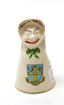 Lot 401 - Carltonware porcelain bell, Barnard Castle, circa 1910, Commemorating the Suffragette Movement