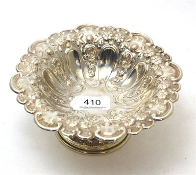 Lot 410 - Silver footed embossed dish