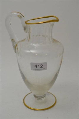 Lot 412 - A Baccarat etched and gilt crystal water jug