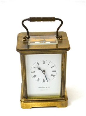 Lot 415 - Brass cased carriage clock by Garrard & Co