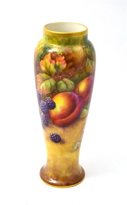 Lot 420 - Royal Worcester fruit painted vase signed H Price