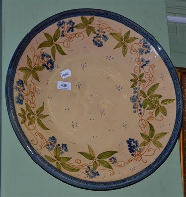 Lot 436 - French terracotta large circular dish by Patrick Valent decorated with grapes