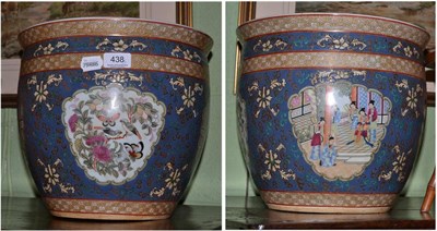 Lot 438 - A pair of modern Chinese small jardinieres