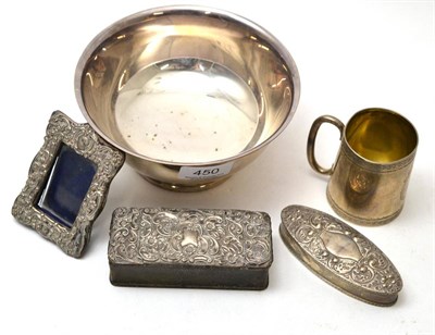 Lot 450 - Four small items of silver and a Gorham bowl