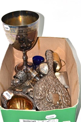 Lot 453 - Irish silver milk jug and other assorted silver items including condiment set and assorted...