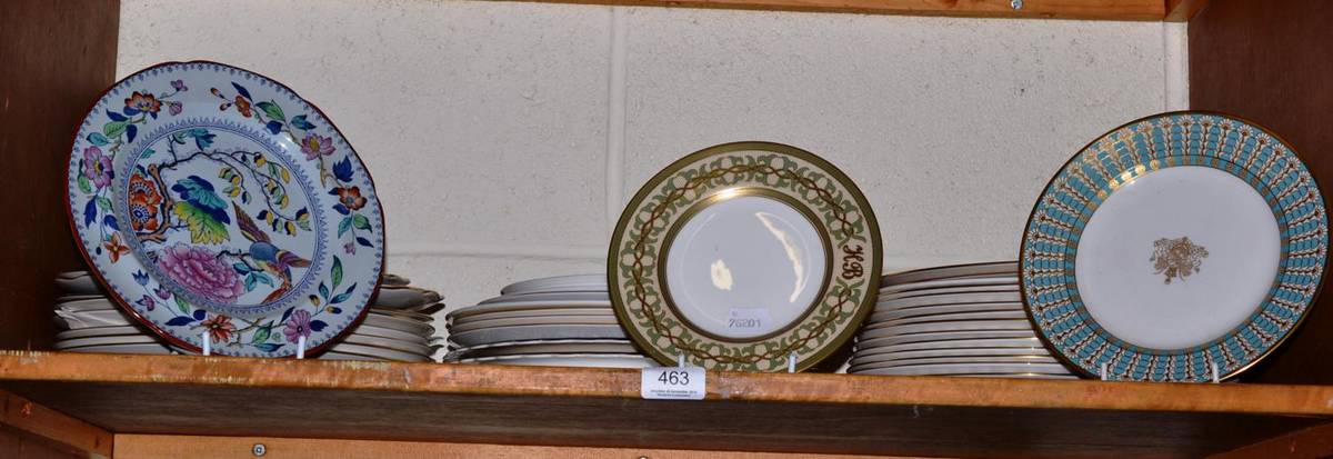 Lot 463 - A collection of Spode and other cabinet plates, various designs including the Imperial Plate of...