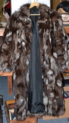 Lot 1012 - Silver fox fur full length coat