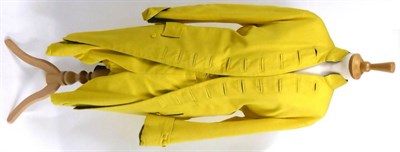 Lot 1015 - English National Opera gents 18th century style yellow two piece theatrical suit, comprising a pair