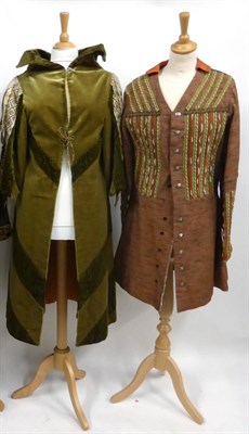 Lot 1016 - Tudor-style and later theatrical costume, including a Bonn & Mackenzie Ltd olive green velvet three