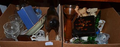 Lot 1043 - A collection of decorative ceramics including Sylvac dogs, jasperware, cut glass etc