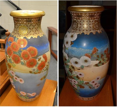 Lot 1079 - Pair of Japanese vases (a.f.)