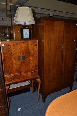 Lot 1086 - A Compactom wardrobe with various fitted compartments, a cocktail cabinet and two lamps