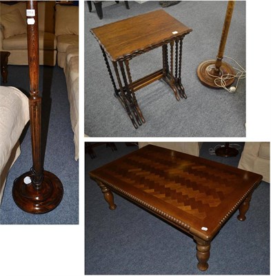 Lot 1114 - Three standard lamps, a nest of three tables and a coffee table