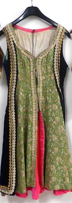 Lot 1197 - Theatrical costume including a Tudor style cream calico under dress full length with corset...