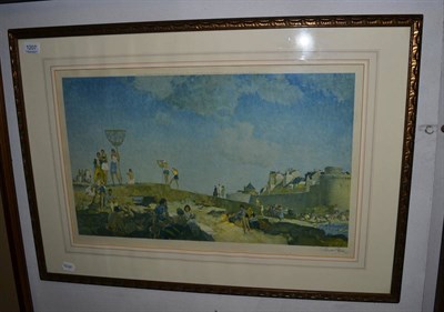 Lot 1207 - After William Russell Flint, Beach at St Malo