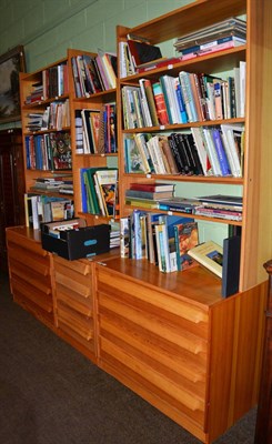 Lot 1222 - Three modern pine bookcases with drawer bases