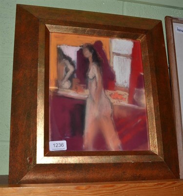 Lot 1236 - British School (20th/21st century) Study of a standing nude in an interior, pastel