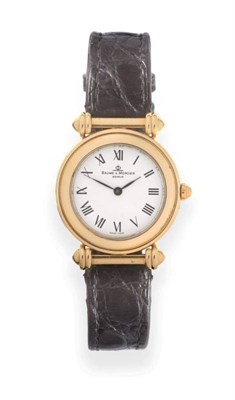 Lot 124 - A Lady's 18ct Gold Wristwatch, signed Baume & Mercier, Geneve, circa 2000, quartz movement,...