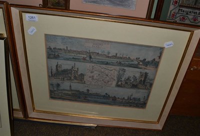 Lot 1261 - A late 17th century printed view of Leeds and Wakefield