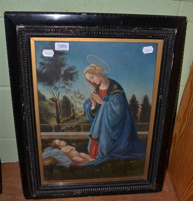 Lot 1265 - A 19th century gouache, after Filipino Lippi, Madonna and Child