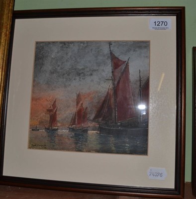 Lot 1270 - Follower of Frank Brangwyn (1867-1956), Sailing boats, bears signature and date 1902,...