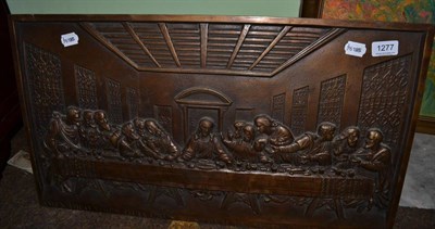 Lot 1277 - Bronzed plaque 'The Last Supper'